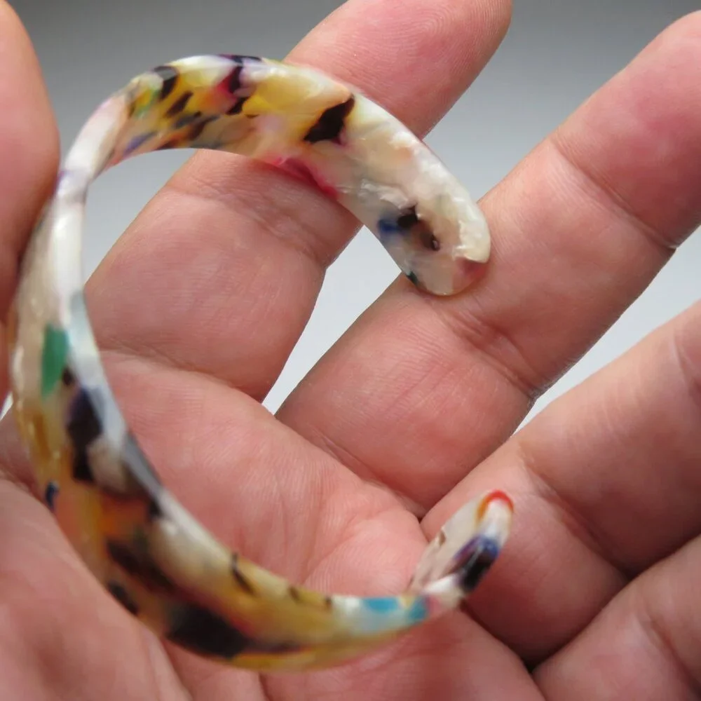 Multi Color Ivory Resin Bangle